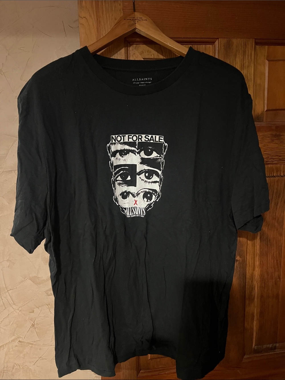 AllSaints Black Graphic 'Not For Sale' Short Sleeve Tee